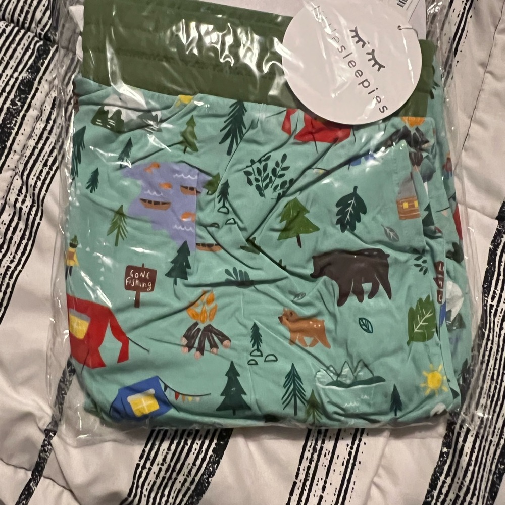 Little Sleepies Mint Green Camping Pajama Set